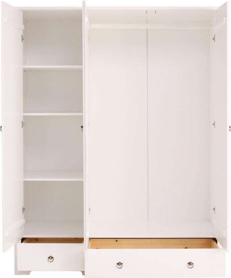 Home affaire Kledingkast Hugo gemaakt van massief grenen in landelijke stijl met spiegel