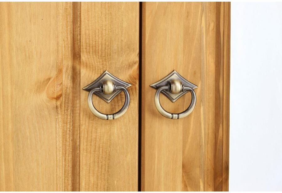 Home affaire Kledingkast Hugo gemaakt van massief grenen in landelijke stijl met spiegel - Foto 4