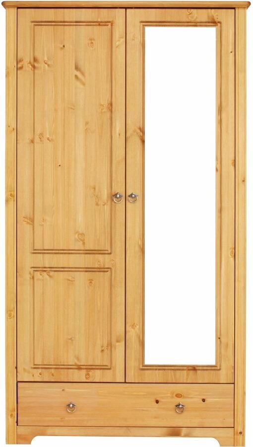 Home affaire Kledingkast Hugo gemaakt van massief grenen in landelijke stijl met spiegel - Foto 5