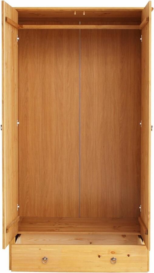 Home affaire Kledingkast Hugo gemaakt van massief grenen in landelijke stijl met spiegel - Foto 6