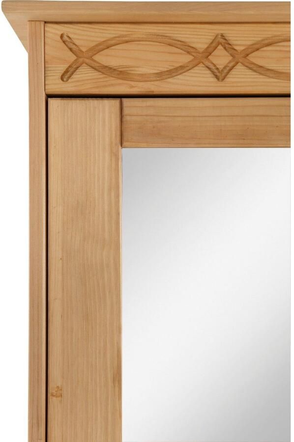 Home affaire Kledingkast Indra van massief dennenhout met spiegel discreet ornament - Foto 5