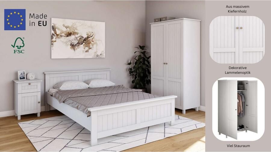 Home affaire Kledingkast Juventus Draai-deur kast met 2 deuren 97 cm breed van massief grenen fsc -gecertificeerd - Foto 4