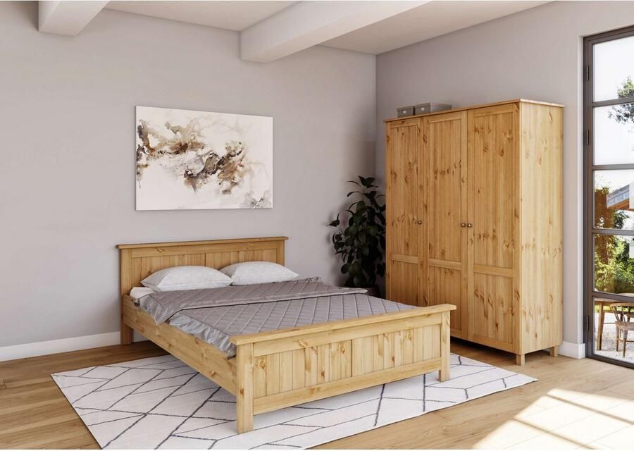 Home affaire Kledingkast Juventus Draai-deur kast met 3 deuren 143 cm breed van massief grenen fsc -gecertificeerd - Foto 2