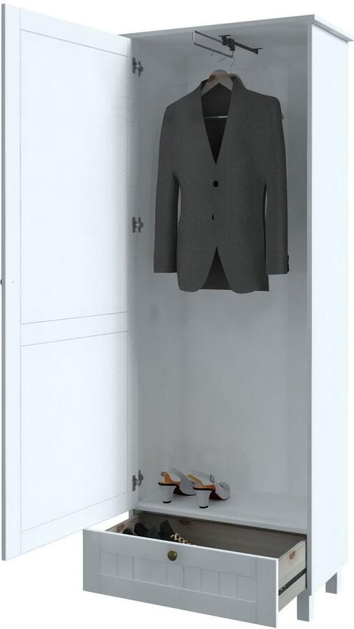 Home affaire Kledingkast Juventus van massief dennenhout breedte 67 cm met kledingstang (1 stuk) - Foto 5