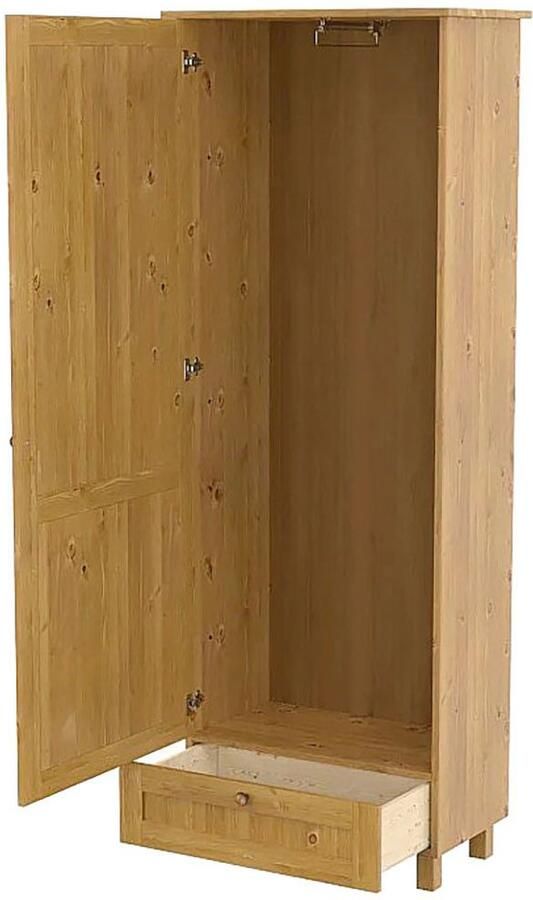 Home affaire Kledingkast Juventus van massief dennenhout breedte 67 cm met kledingstang (1 stuk) - Foto 4