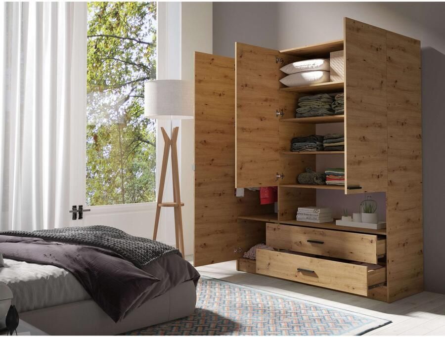 Home affaire Kledingkast LAREDO waskast complete binnenuitrusting afmetingen 158 3 200 5 55cm - Foto 3