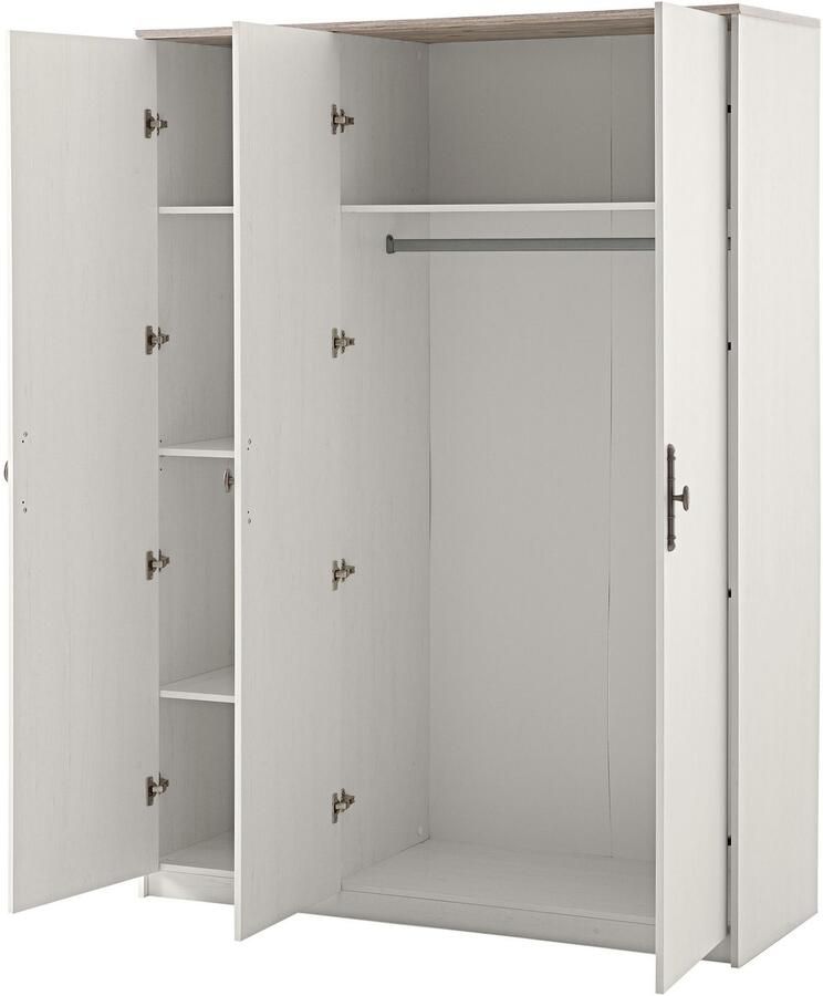 Home affaire Kledingkast LiLLE draaideurkast in landelijke stijl kast met metalen handgrepen