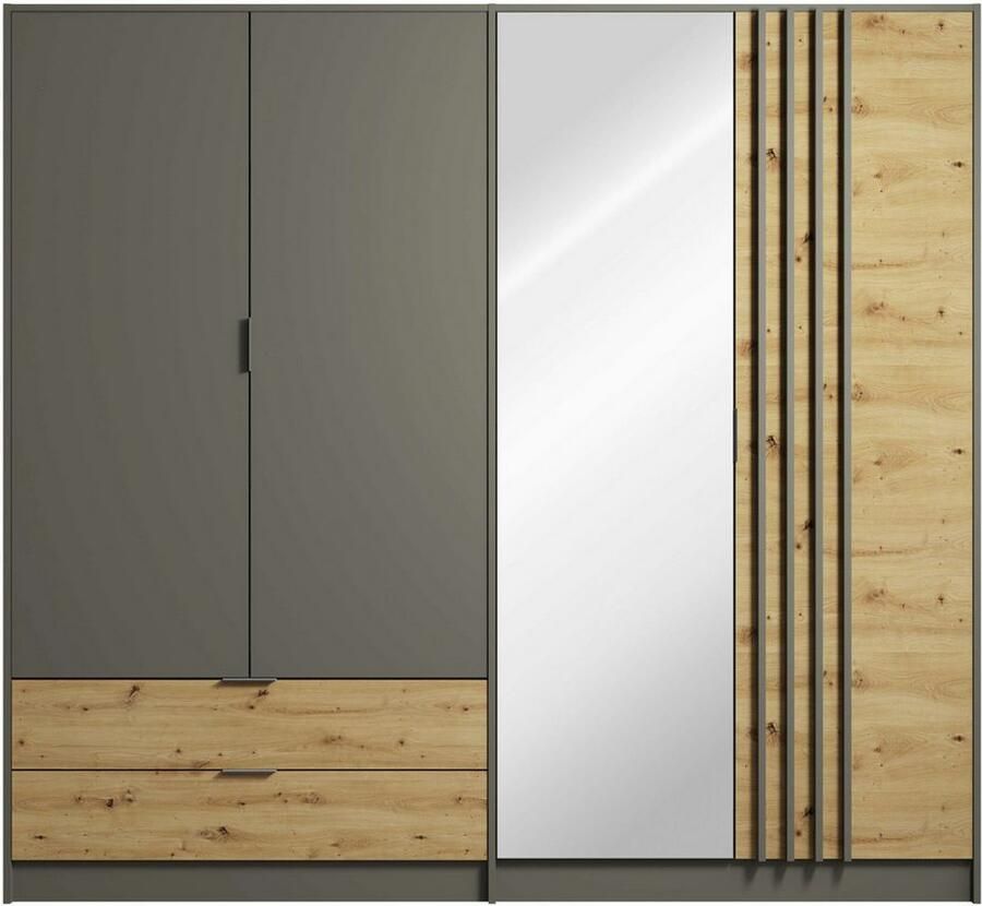 Home affaire Kledingkast Loreto met lades en spiegel B D H 220 54 202 cm - Foto 3