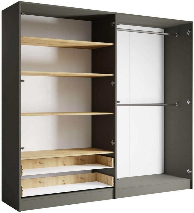 Home affaire Kledingkast Loreto met lades en spiegel B D H 220 54 202 cm - Foto 5