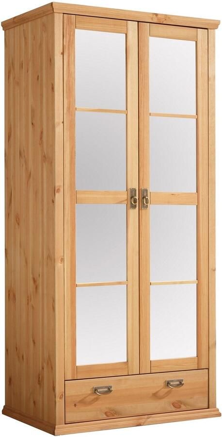 Home affaire Kledingkast Madrid gemaakt van massief grenen in 3 breedtes met spiegeldeuren - Foto 6