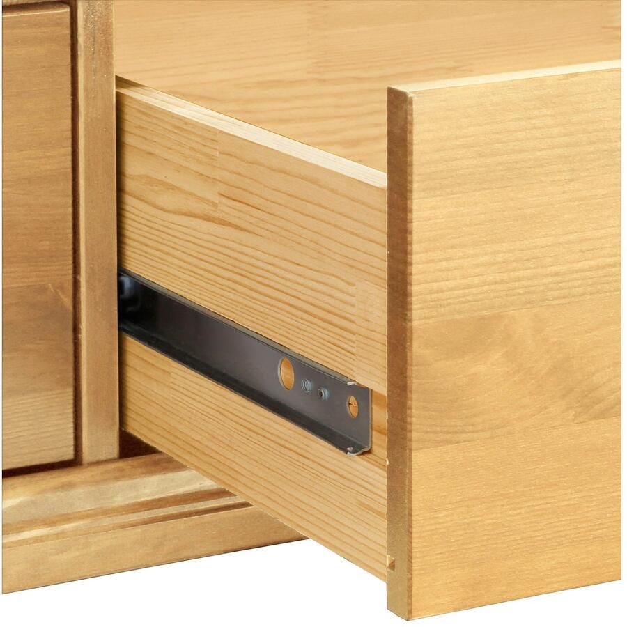 Home affaire Kledingkast Madrid gemaakt van massief grenen in 3 breedtes met spiegeldeuren