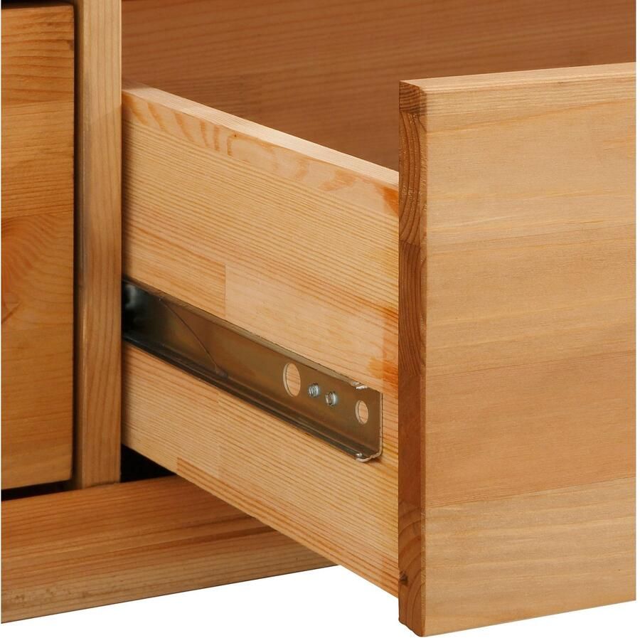 Home affaire Kledingkast Madrid gemaakt van massief grenen in 3 breedtes met spiegeldeuren