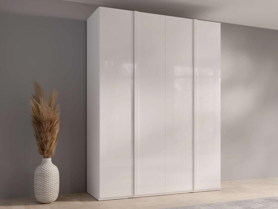 Home affaire Kledingkast Malissa met planken en kledingstangen Kledingkast met 4 hoogglans draai-deuren BxDxH 181x59x237 cm - Foto 5