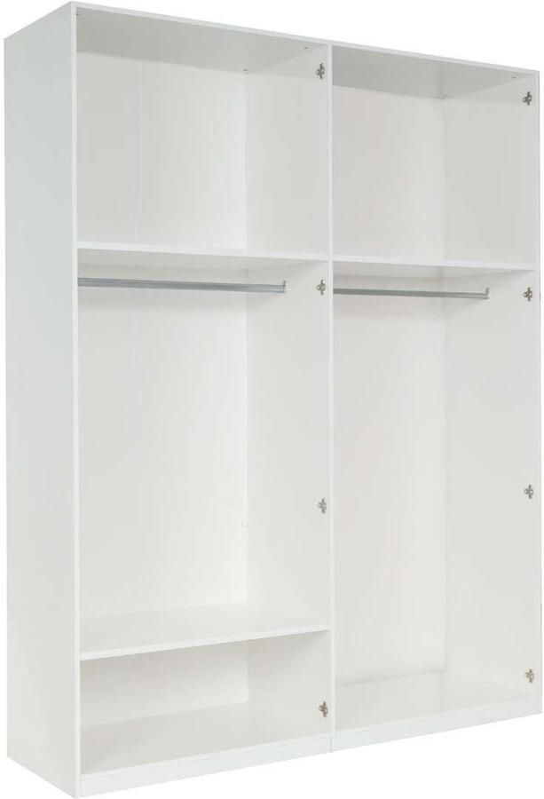 Home affaire Kledingkast Malissa met planken en kledingstangen Kledingkast met 4 hoogglans draai-deuren BxDxH 181x59x237 cm - Foto 2