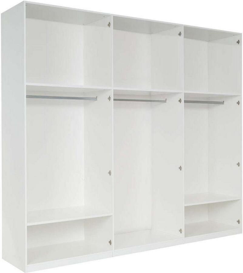 Home affaire Kledingkast Malissa met planken en kledingstangen Kledingkast met 6 hoogglans draai-deuren BxDxH 270x59x237 cm - Foto 2