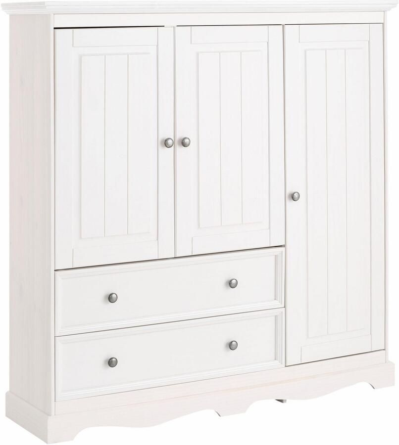 Home affaire Kledingkast Melissa kinder kledingkast Linnenkast van massief grenen met plint breedte 138 cm - Foto 3