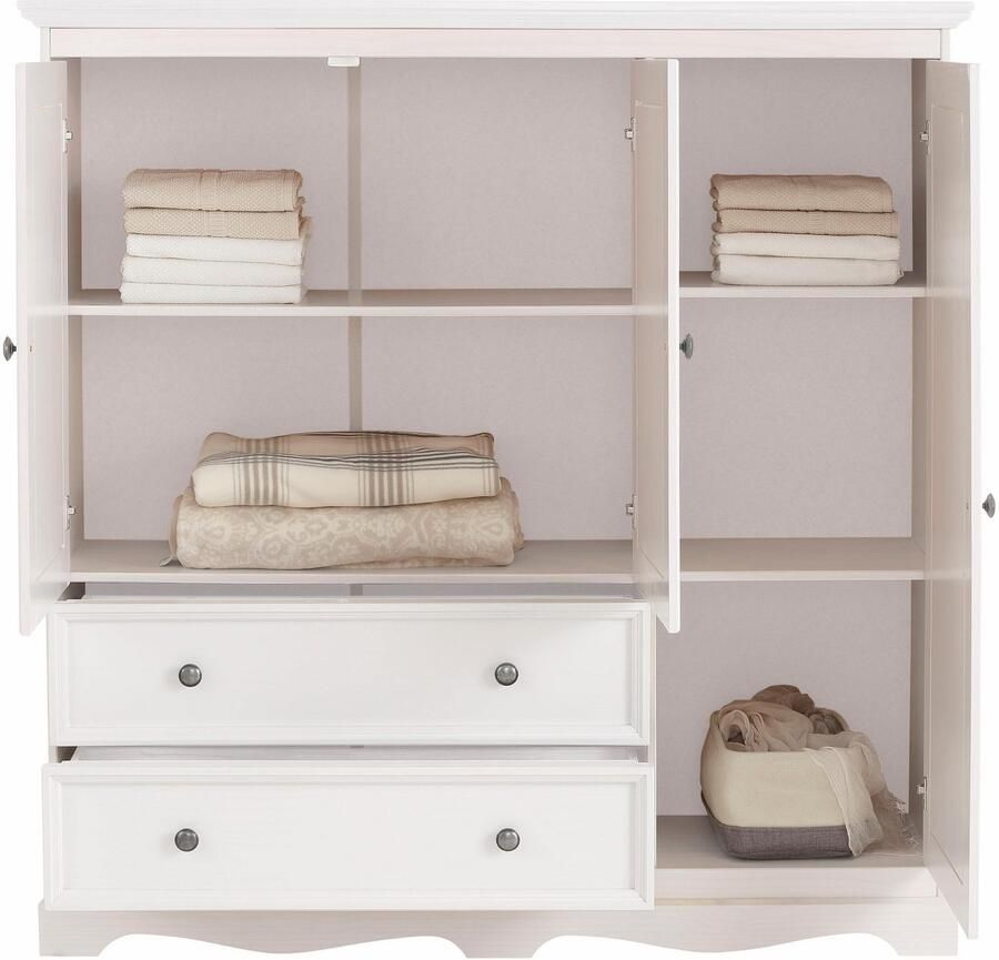 Home affaire Kledingkast Melissa kinder kledingkast Linnenkast van massief grenen met plint breedte 138 cm - Foto 2