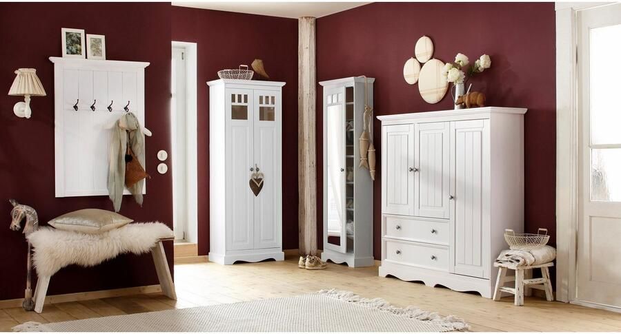 Home affaire Kledingkast Melissa kinder kledingkast Linnenkast van massief grenen met plint breedte 138 cm - Foto 4