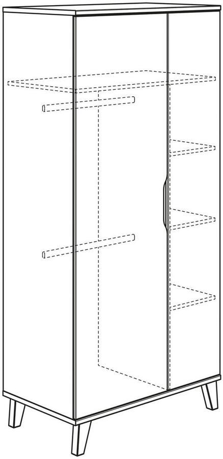 Home affaire Kledingkast MICHA kinderkast voeten van massief hout - Foto 3