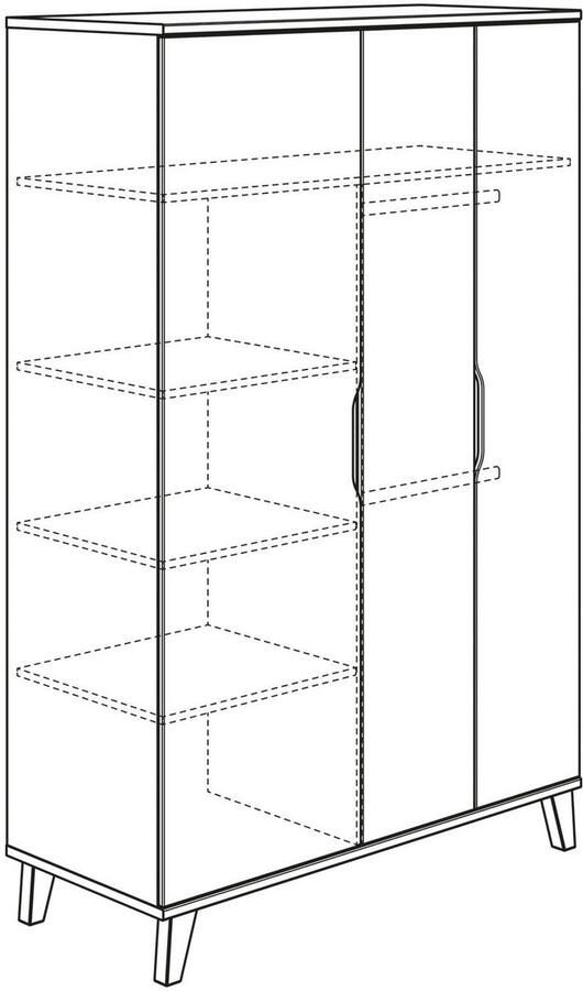 Home affaire Kledingkast MICHA kinderkast voeten van massief hout - Foto 2