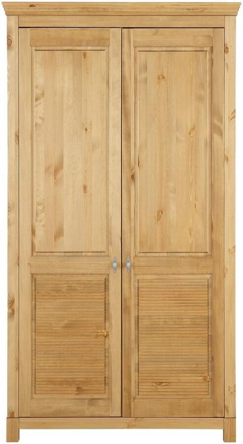 Home affaire Kledingkast Rauna met lamellen en kassetten klassiek landelijke stijl rustiek massief grenen metalen handgrepen meerdere varianten tijdloos design - Foto 6