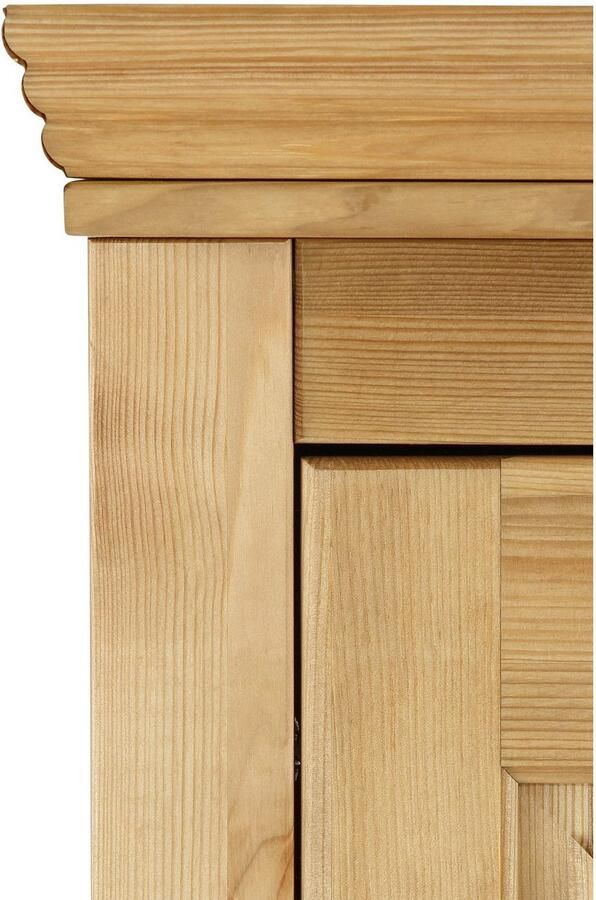 Home affaire Kledingkast Rauna met lamellen en kassetten klassiek landelijke stijl rustiek massief grenen metalen handgrepen meerdere varianten tijdloos design - Foto 2