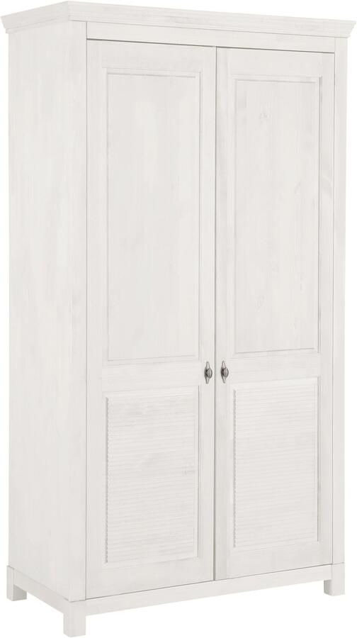 Home affaire Kledingkast Rauna met lamellen en kassetten klassiek landelijke stijl rustiek massief grenen metalen handgrepen meerdere varianten tijdloos design - Foto 4