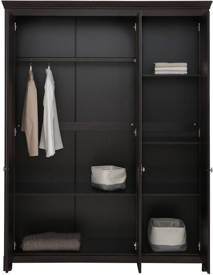 Home affaire Kledingkast Rauna met lamellen en kassetten klassiek landelijke stijl rustiek massief grenen metalen handgrepen meerdere varianten tijdloos design - Foto 2