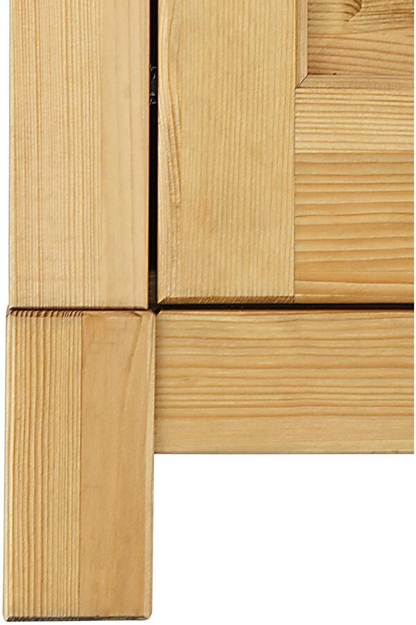 Home affaire Kledingkast Rauna met lamellen en kassetten klassiek landelijke stijl rustiek massief grenen metalen handgrepen meerdere varianten tijdloos design