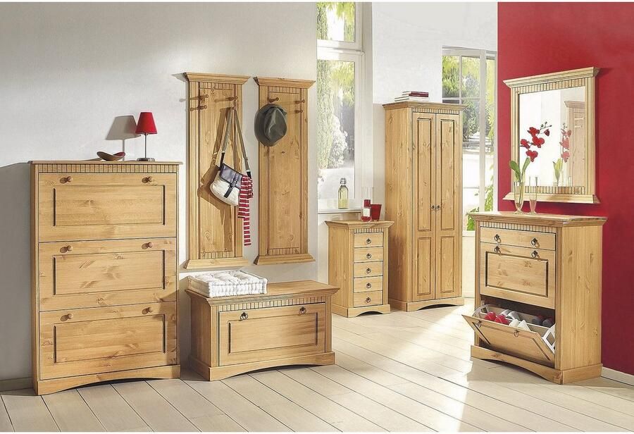 Home affaire Spiegel Rustiek Frame in grenen massief breedte 78 cm met decoratieve freesranden - Foto 3