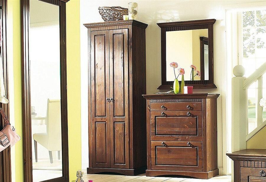 Home affaire Kledingkast Rustiek van massief grenen breedte 71 cm cassette-look - Foto 4