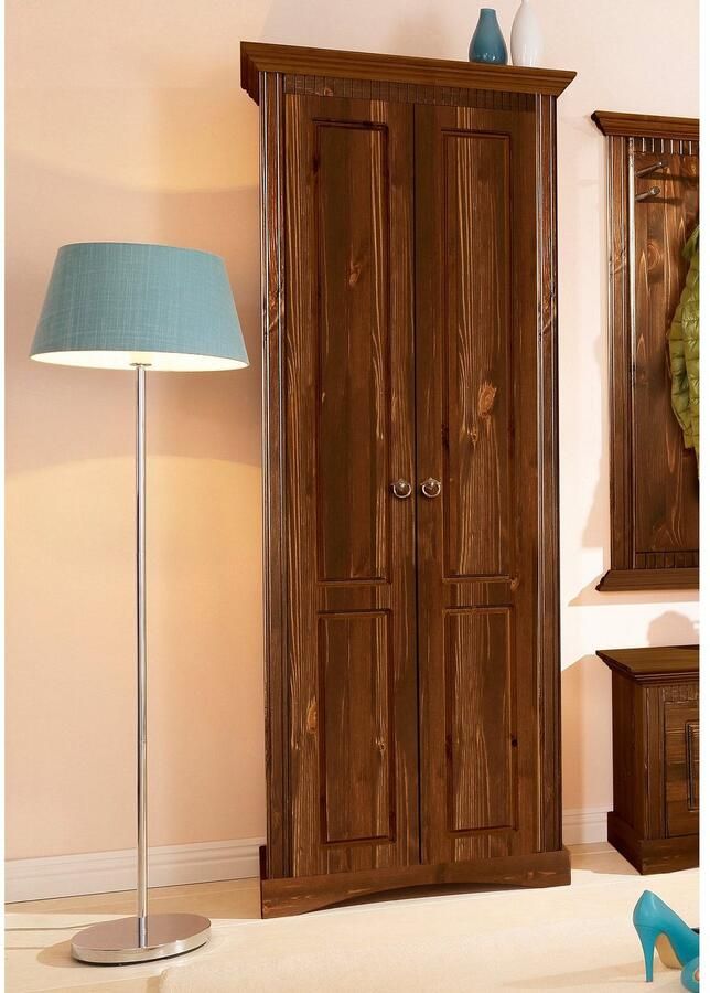 Home affaire Kledingkast Rustiek gemaakt van massief grenen breedte 71 cm met cassette-look