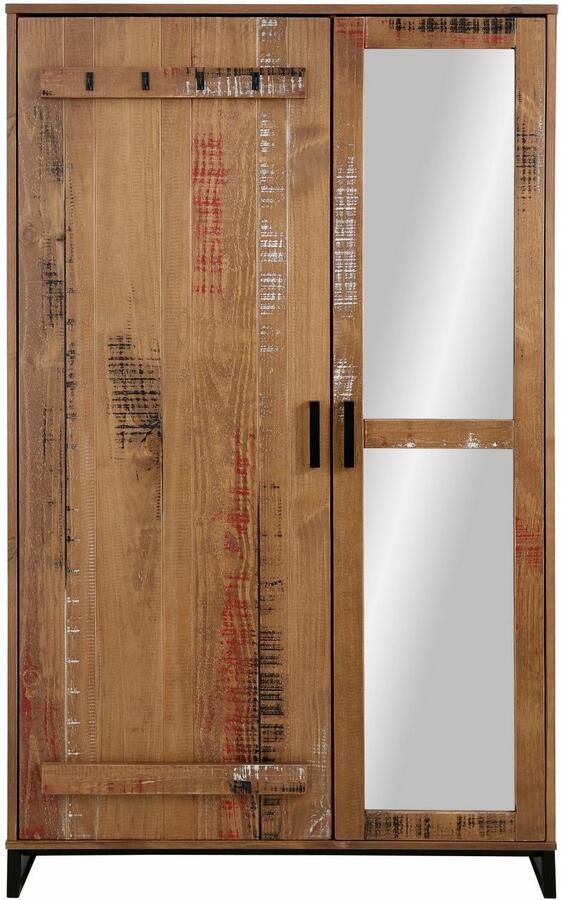 Home affaire Kledingkast Santos met bijzondere deurfronten en spiegel veel bergruimte hoogte 180 cm - Foto 7