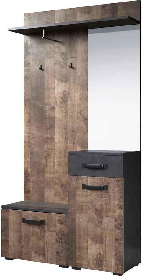 Home affaire Kledingkast Saragossa Compacte garderobe met lade Spiegel en ruime plank - Foto 11