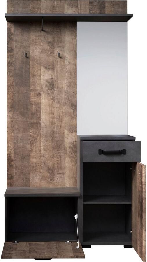 Home affaire Kledingkast Saragossa Compacte garderobe met lade Spiegel en ruime plank - Foto 10