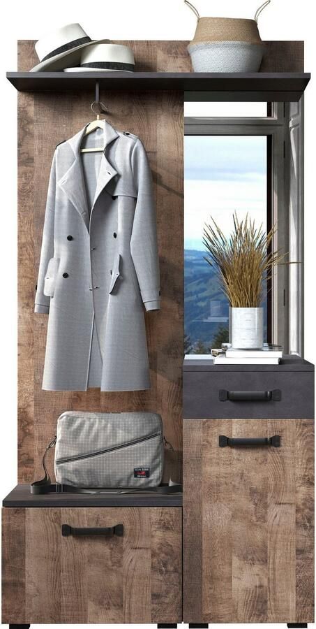 Home affaire Kledingkast Saragossa Compacte garderobe met lade Spiegel en ruime plank - Foto 12