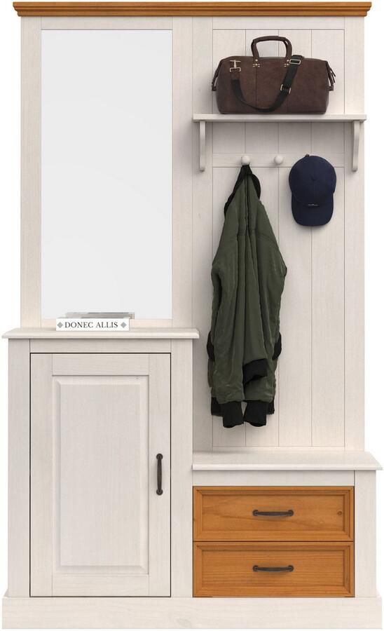 Home affaire Kledingkast Selma Compacte garderobe met spiegel haken en hoedplank breedte 110 cm - Foto 7