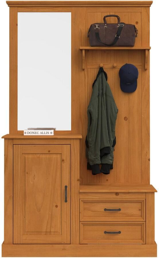 Home affaire Kledingkast Selma Compacte garderobe met spiegel haken en hoedplank breedte 110 cm - Foto 5