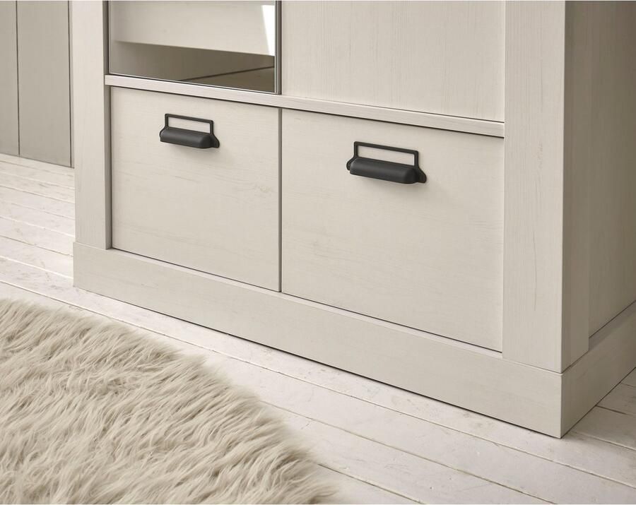 Home affaire Kledingkast SHERWOOD linn kast garderobe met spiegel kan worden gebruikt met kledingstang of legplanken breedte 93 cm - Foto 2