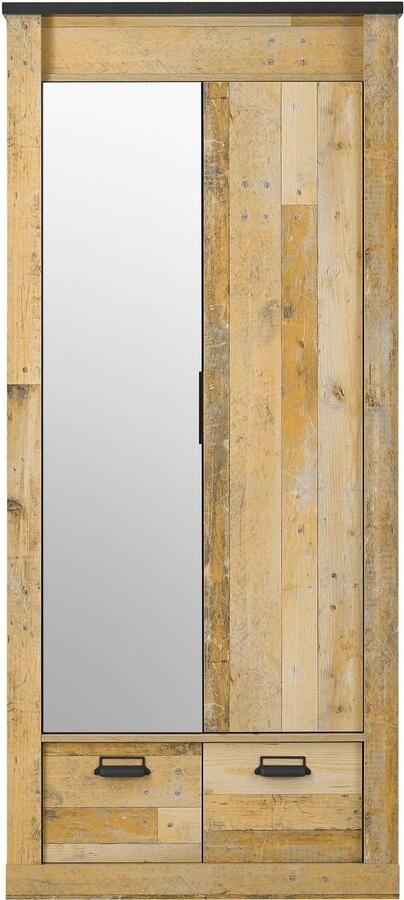 Home affaire Kledingkast SHERWOOD linn kast garderobe met spiegel kan worden gebruikt met kledingstang of legplanken breedte 93 cm - Foto 5