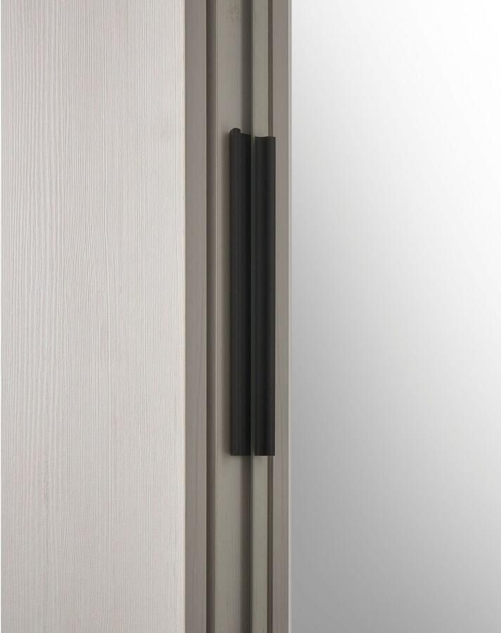 Home affaire Kledingkast SHERWOOD slaapkamerkast met spiegel 2 lades linn kast Schuifdeuren met schuurdeur beslag van metaal B D H 161 63 209cm - Foto 2