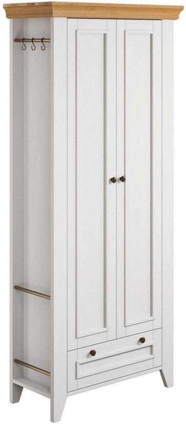 Home affaire Kledingkast Skandinavia Massief hout 2-deurs met lade en ophangmogelijkheden aan de zijkant - Foto 9