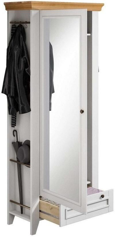 Home affaire Kledingkast Skandinavia Massief hout met spiegel en ophangmogelijkheden aan de zijkant - Foto 8