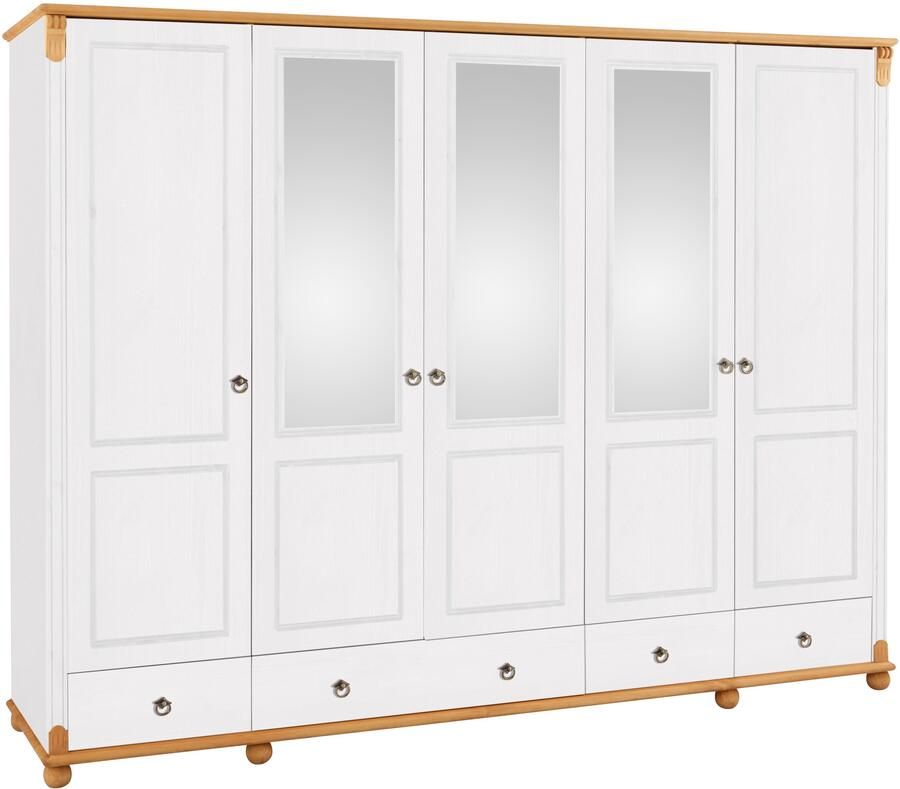 Home affaire Kledingkast TESSIN Breedte 245 cm massief grenen met spiegel - Foto 9