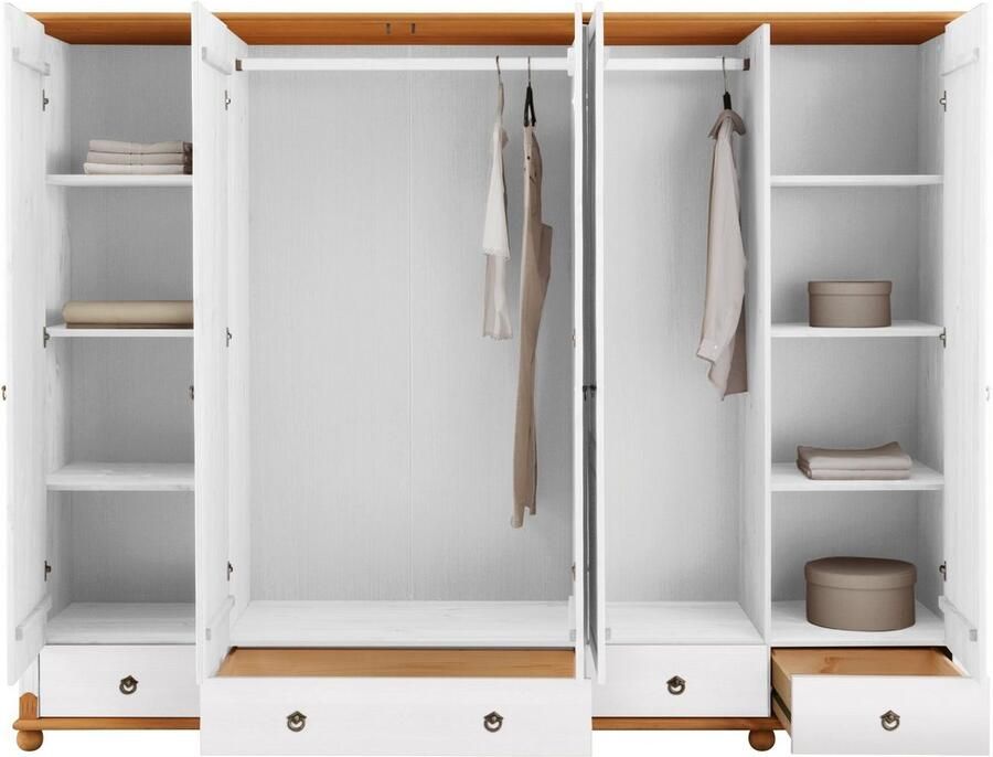 Home affaire Kledingkast TESSIN Breedte 245 cm massief grenen met spiegel - Foto 3