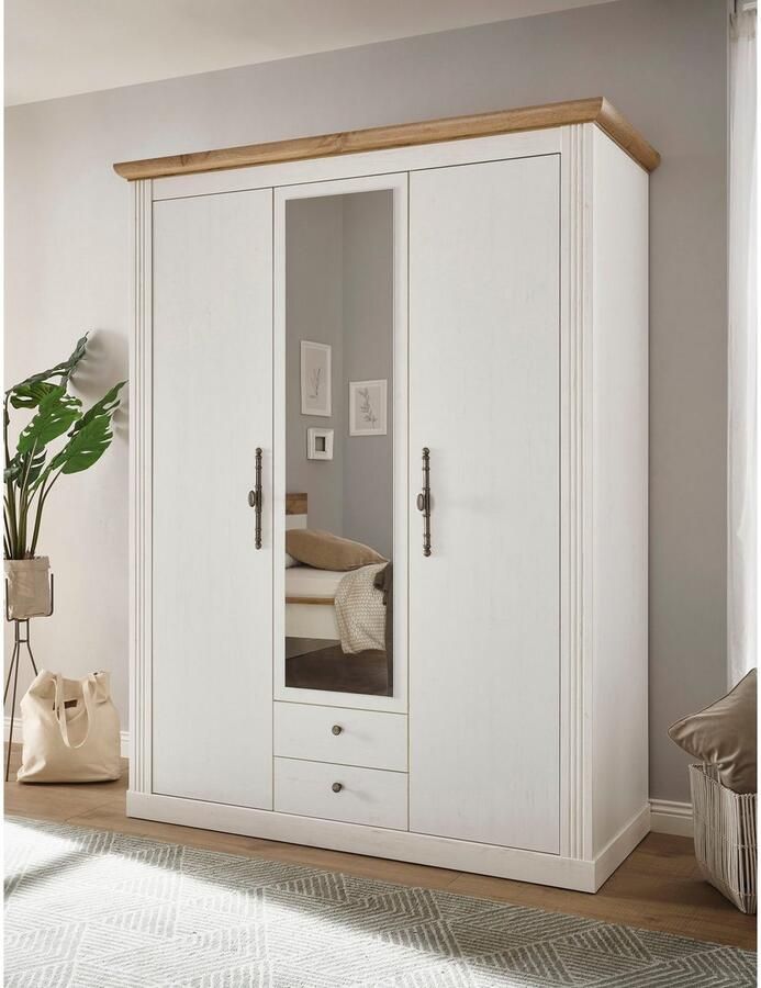 Home affaire Kledingkast WESTMINSTER linn kast in 2 kleuren landelijke kast met metalen grepen - Foto 2