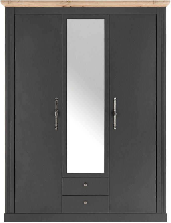 Home affaire Kledingkast WESTMINSTER linn kast in 2 kleuren landelijke kast met metalen grepen - Foto 3