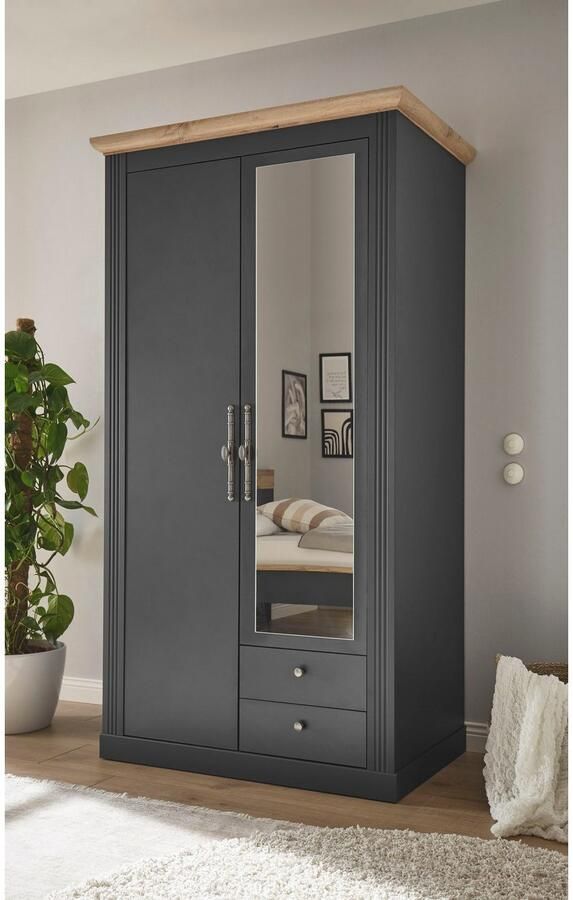 Home affaire Kledingkast WESTMINSTER linn kast in 2 kleuren landelijke kast met metalen grepen - Foto 4