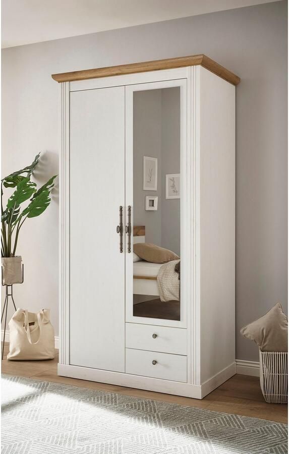 Home affaire Kledingkast WESTMINSTER linn kast in 2 kleuren landelijke kast met metalen grepen - Foto 4