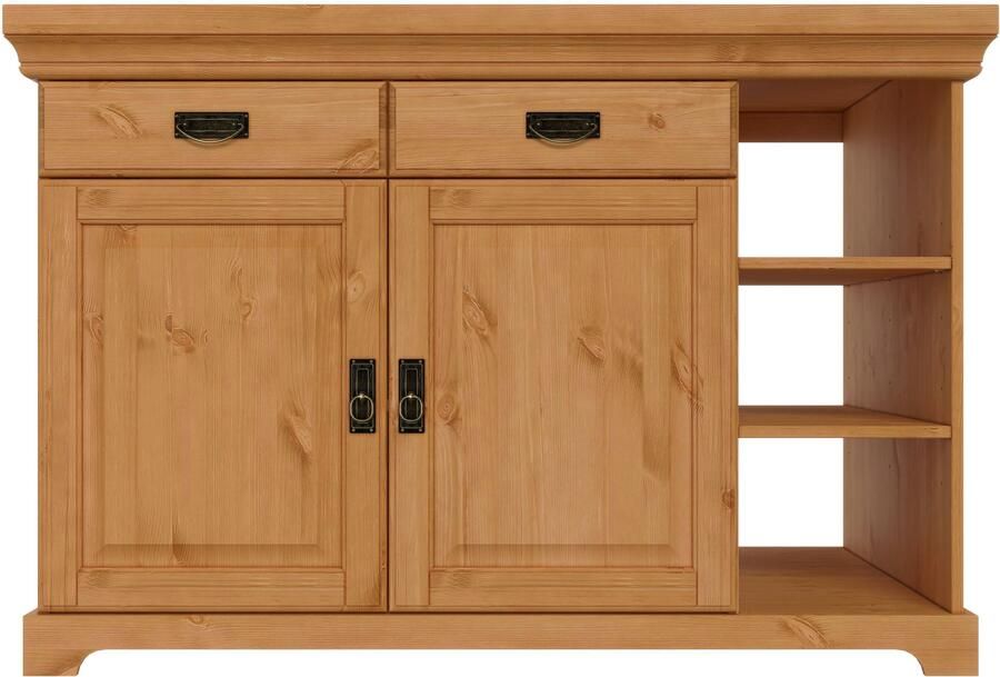 Home affaire Kookeiland Rügen Breedte 130 cm massief grenen met deuren lades open vakken - Foto 4